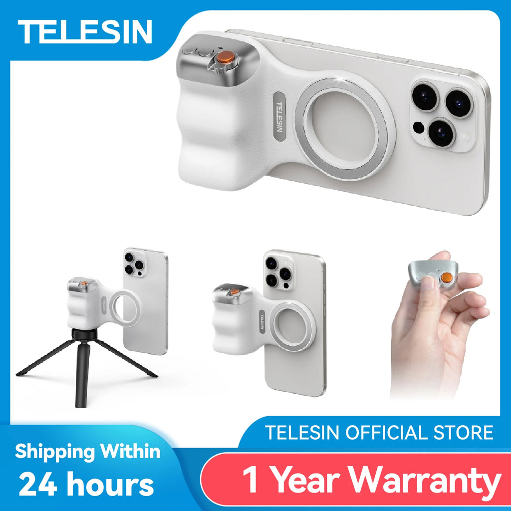 "TELESIN Magnetic Phone Grip - Shooting Handle with Remote Control"