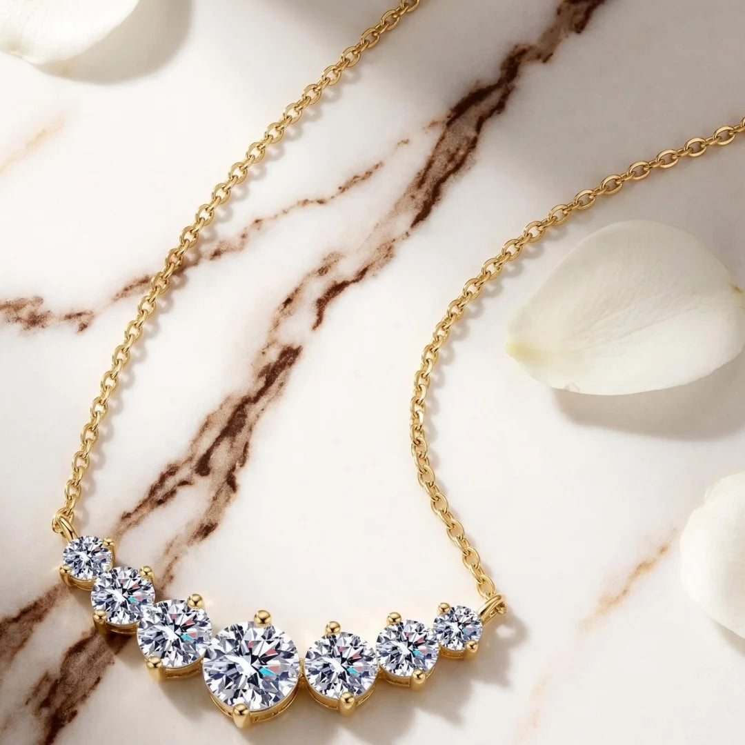 Moissanite Necklace for Woman Wedding Fine Jewely with Certificates 925 Sterling Sliver Plated 18k White Gold Necklace
