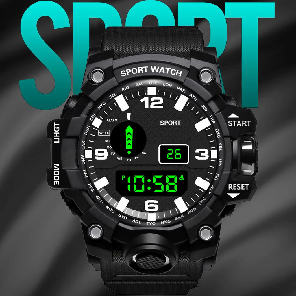 "Military Sports Watch - Waterproof, Luminous & Multifunctional"