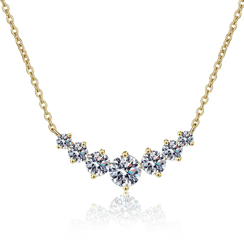 Moissanite Necklace for Woman Wedding Fine Jewely with Certificates 925 Sterling Sliver Plated 18k White Gold Necklace