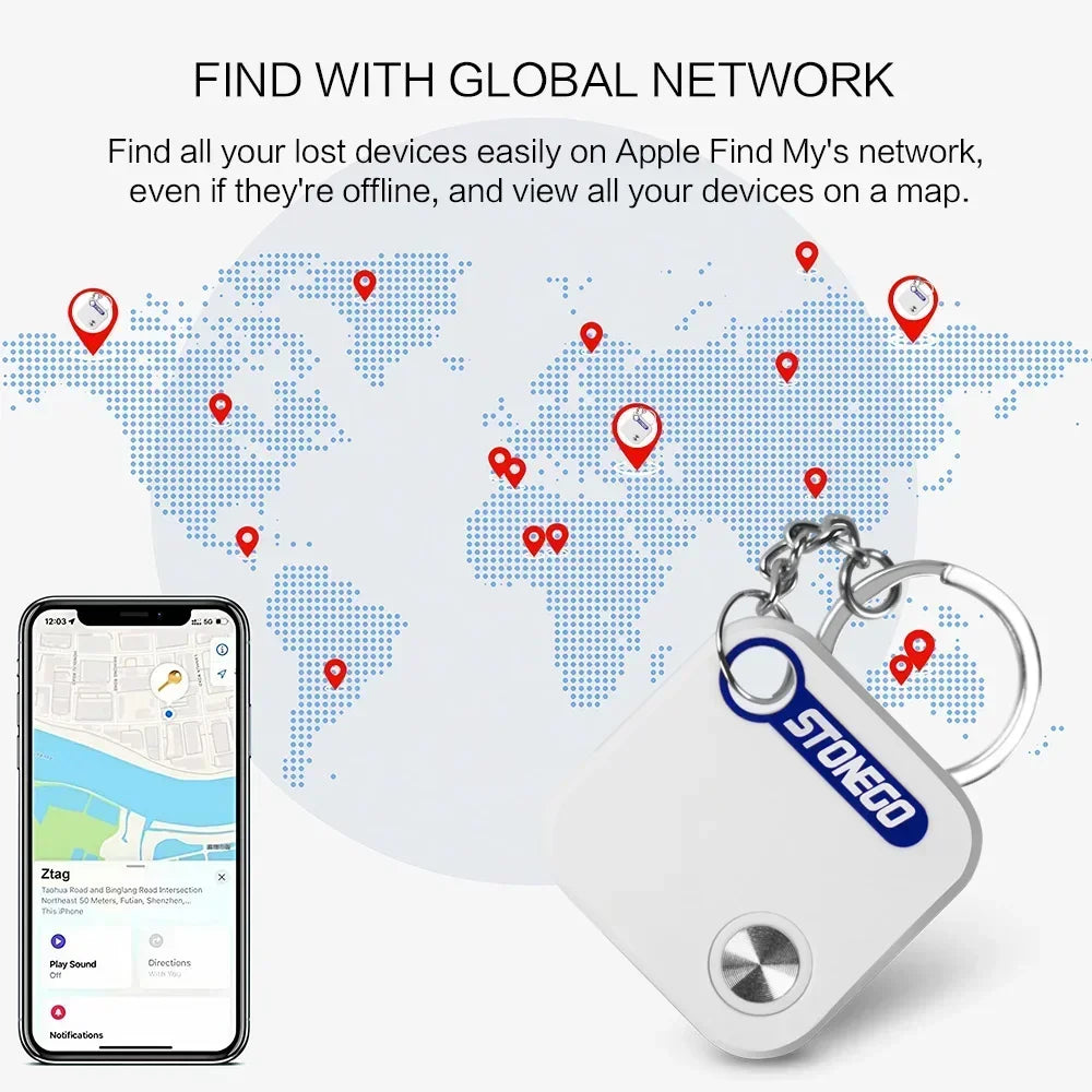 "Mini Bluetooth GPS Tracker - Waterproof Anti-Lost Tag for Pets, Keys & Bags"