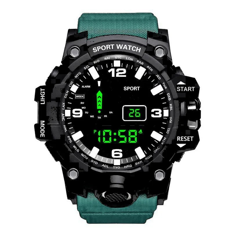 "Military Sports Watch - Waterproof, Luminous & Multifunctional"