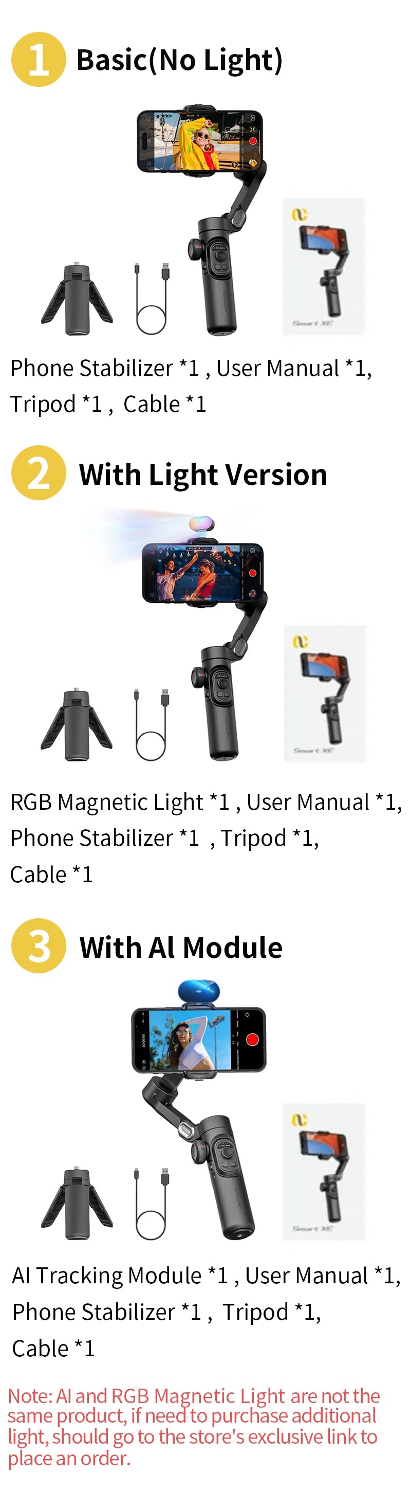 AOCHUAN Smart XE 3-Axis Smartphone Gimbal