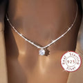 925 Sterling Silver Zircon Pendant Necklace