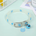 "Glow-in-the-Dark Pet Collar - Adjustable Luminous Collar with Paw Charm"