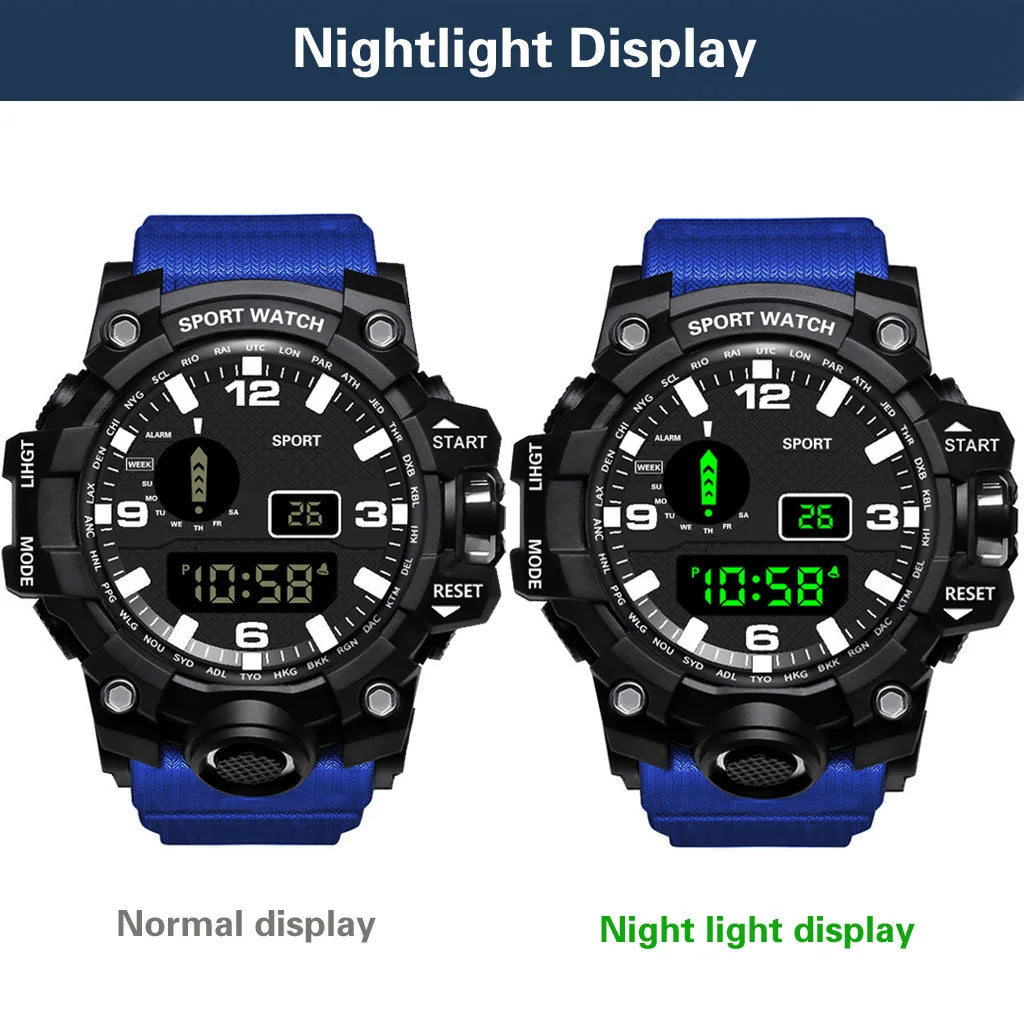 "Military Sports Watch - Waterproof, Luminous & Multifunctional"
