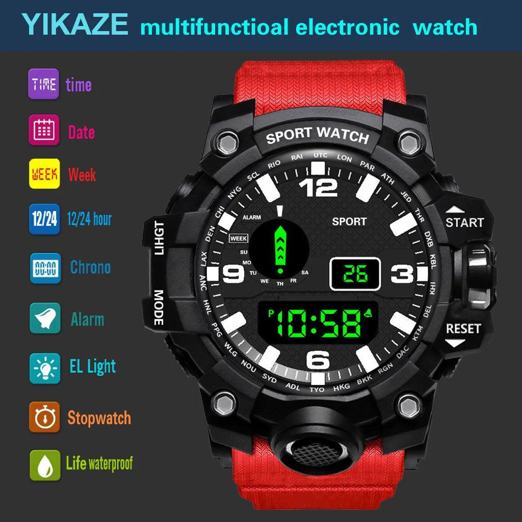 "Military Sports Watch - Waterproof, Luminous & Multifunctional"