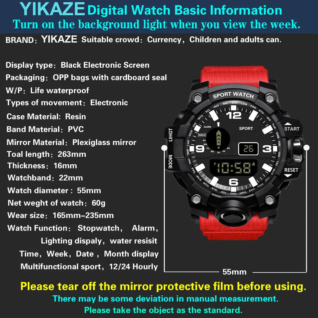 "Military Sports Watch - Waterproof, Luminous & Multifunctional"
