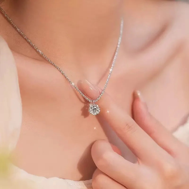 925 Sterling Silver Zircon Pendant Necklace