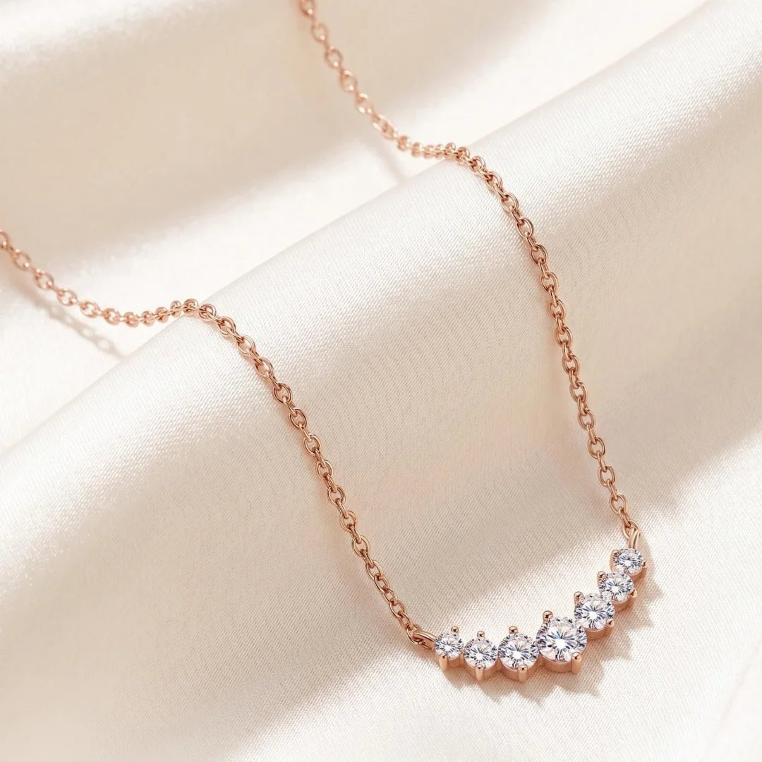 Moissanite Necklace for Woman Wedding Fine Jewely with Certificates 925 Sterling Sliver Plated 18k White Gold Necklace