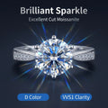 "Moissanite Ring - 925 Sterling Silver VVS1 6-Claw Setting"
