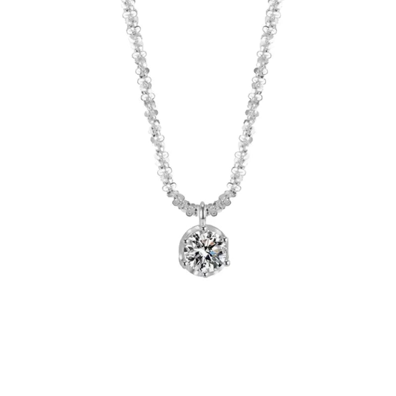925 Sterling Silver Zircon Pendant Necklace