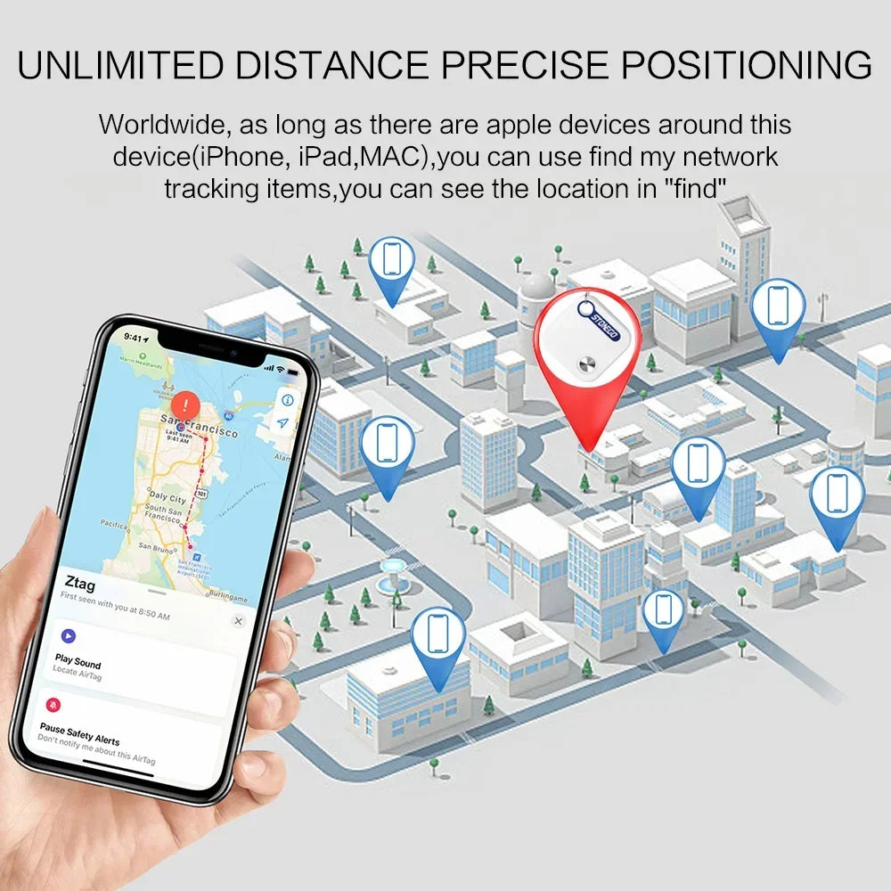 "Mini Bluetooth GPS Tracker - Waterproof Anti-Lost Tag for Pets, Keys & Bags"
