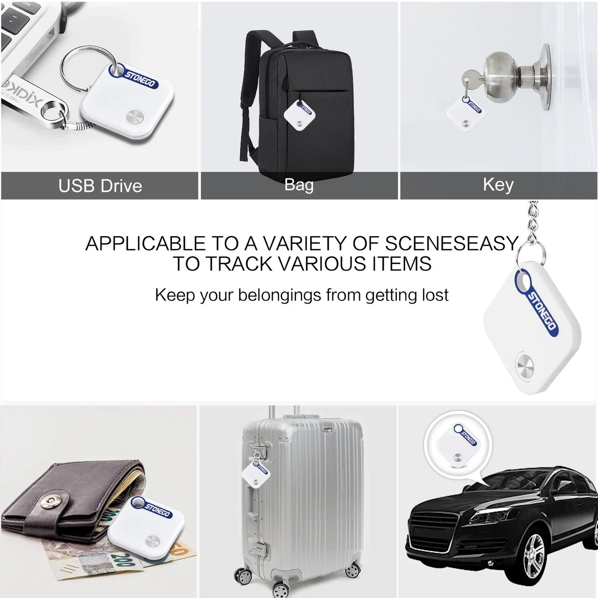 "Mini Bluetooth GPS Tracker - Waterproof Anti-Lost Tag for Pets, Keys & Bags"
