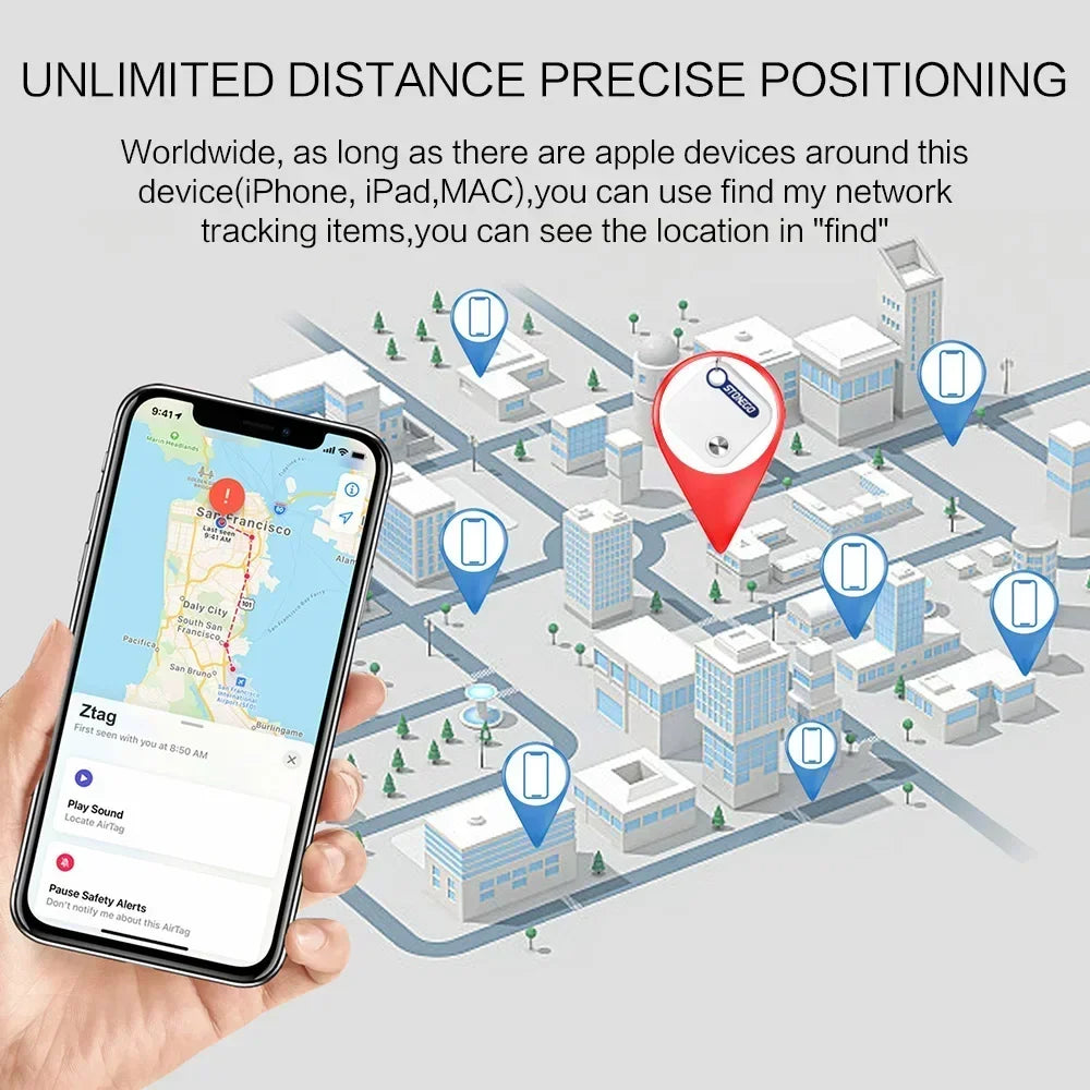 "Mini Bluetooth GPS Tracker - Waterproof Anti-Lost Tag for Pets, Keys & Bags"