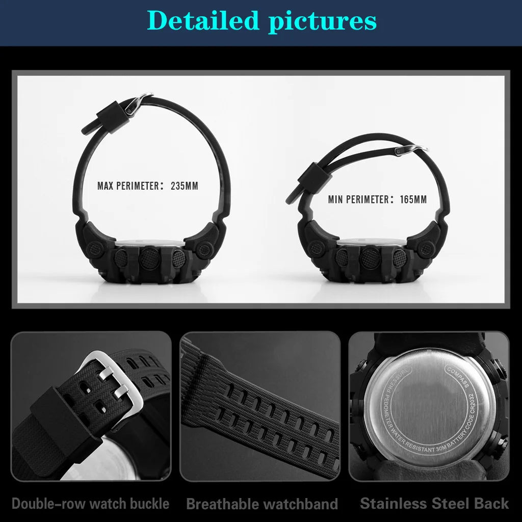 "Military Sports Watch - Waterproof, Luminous & Multifunctional"