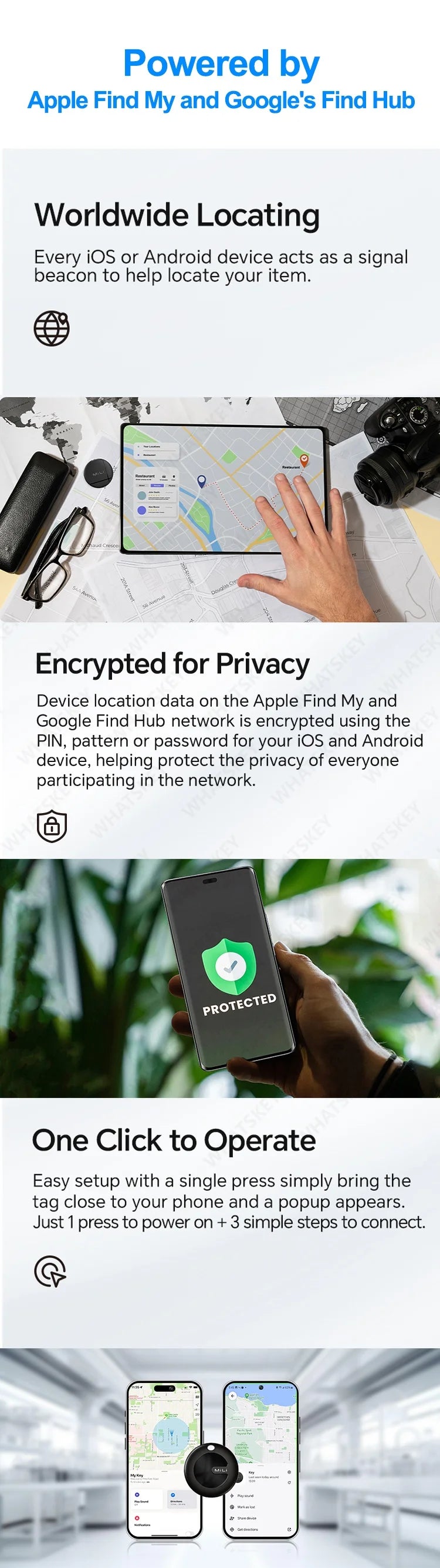 "MiLi MiTag Duo - Smart GPS Tracker for Pets, Keys & Belongings"