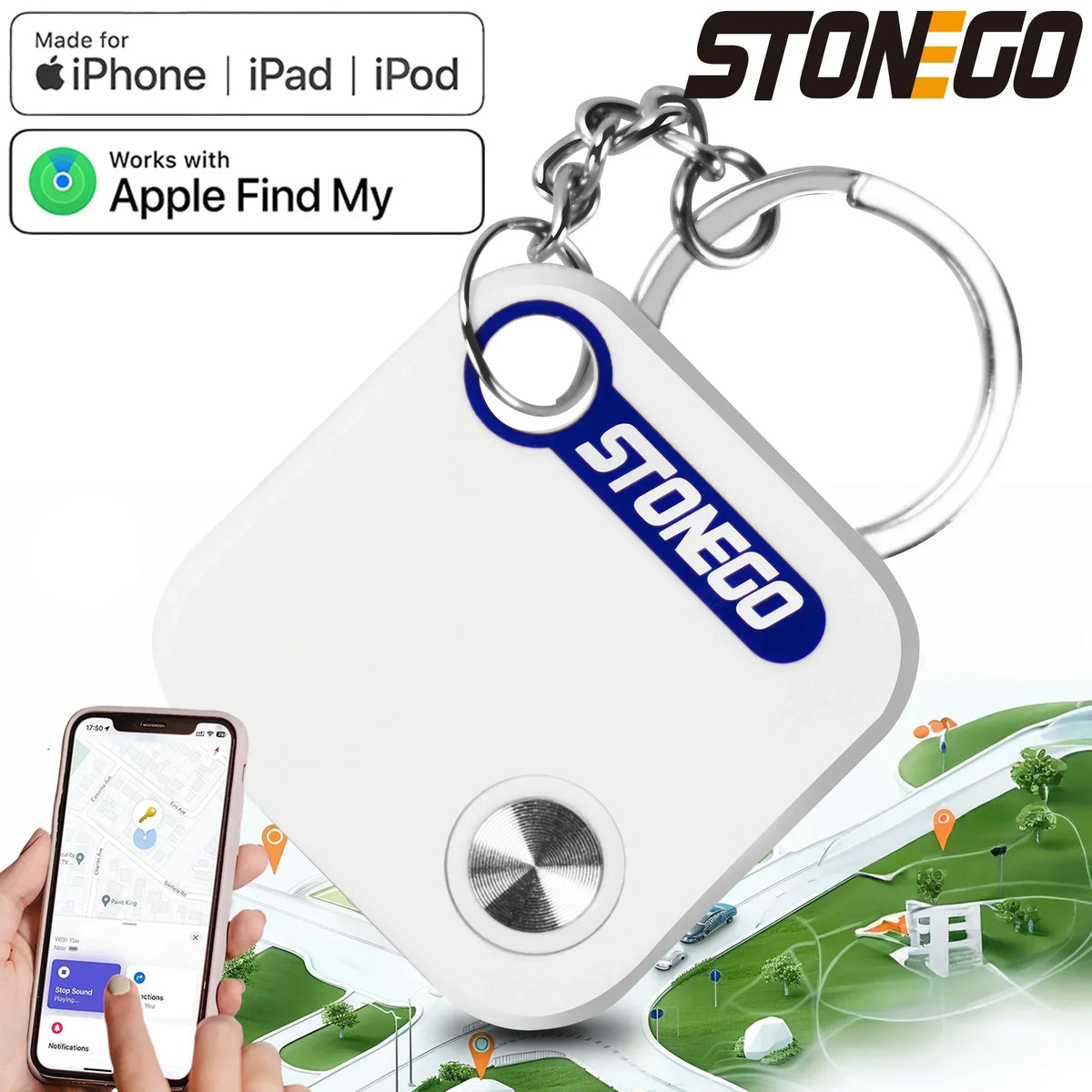 "Mini Bluetooth GPS Tracker - Waterproof Anti-Lost Tag for Pets, Keys & Bags"