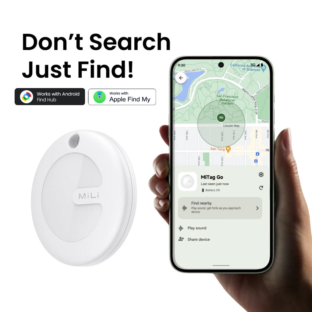 "MiLi MiTag Duo - Smart GPS Tracker for Pets, Keys & Belongings"