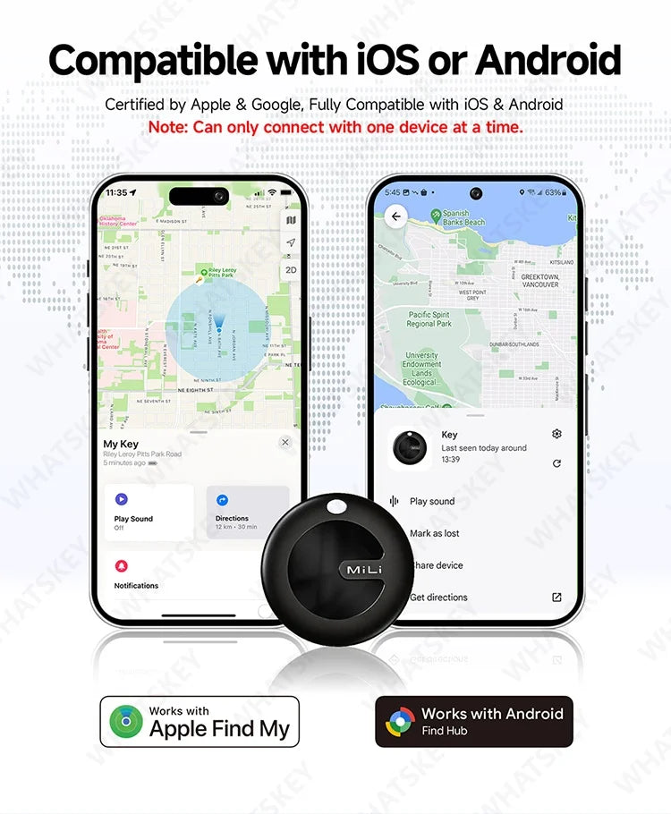 "MiLi MiTag Duo - Smart GPS Tracker for Pets, Keys & Belongings"
