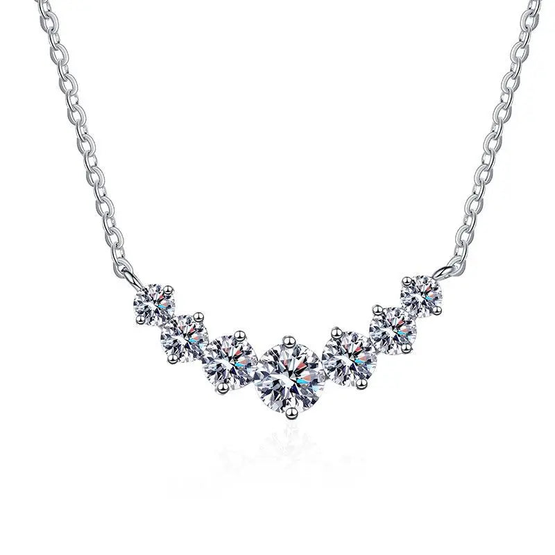 Moissanite Necklace for Woman Wedding Fine Jewely with Certificates 925 Sterling Sliver Plated 18k White Gold Necklace