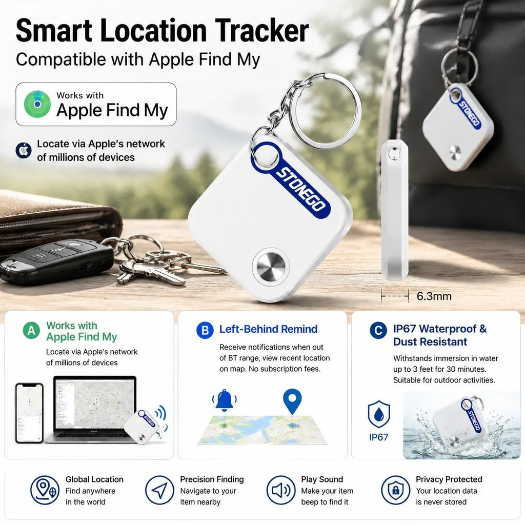 "Mini Bluetooth GPS Tracker - Waterproof Anti-Lost Tag for Pets, Keys & Bags"