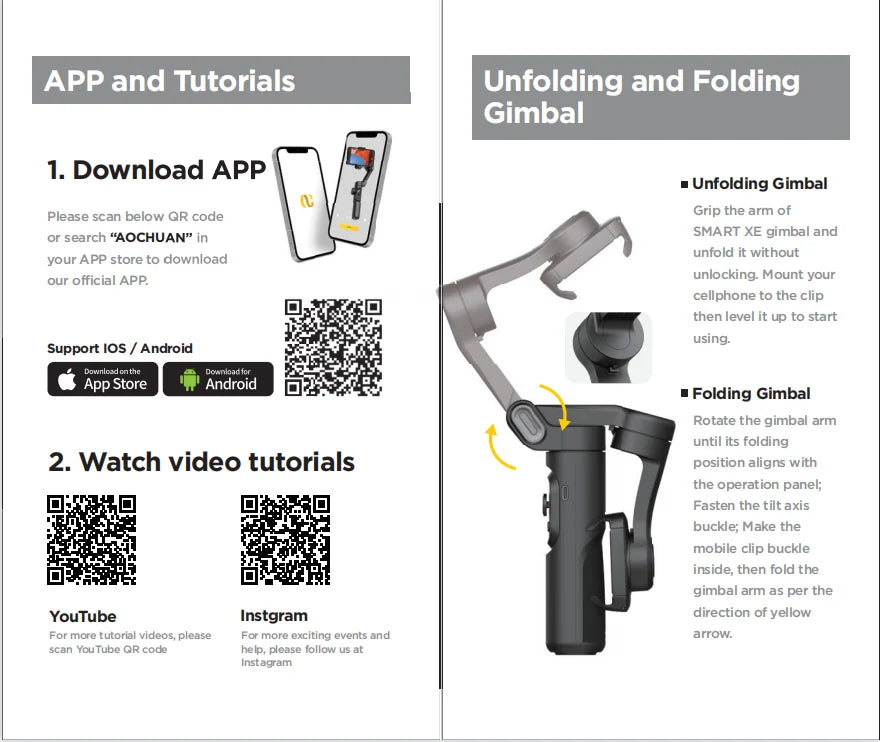 AOCHUAN Smart XE 3-Axis Smartphone Gimbal