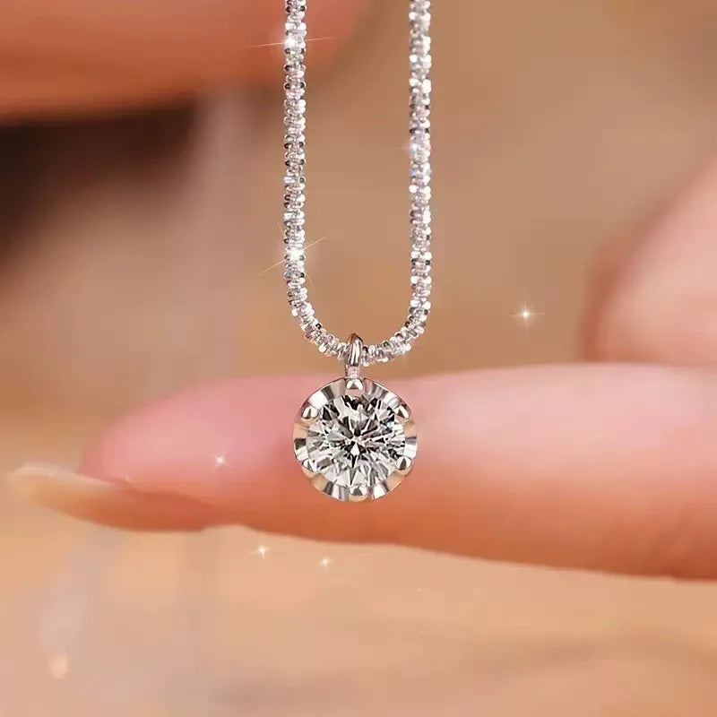 925 Sterling Silver Zircon Pendant Necklace