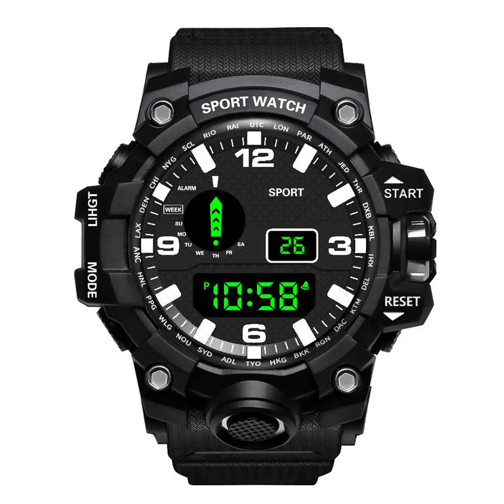 "Military Sports Watch - Waterproof, Luminous & Multifunctional"