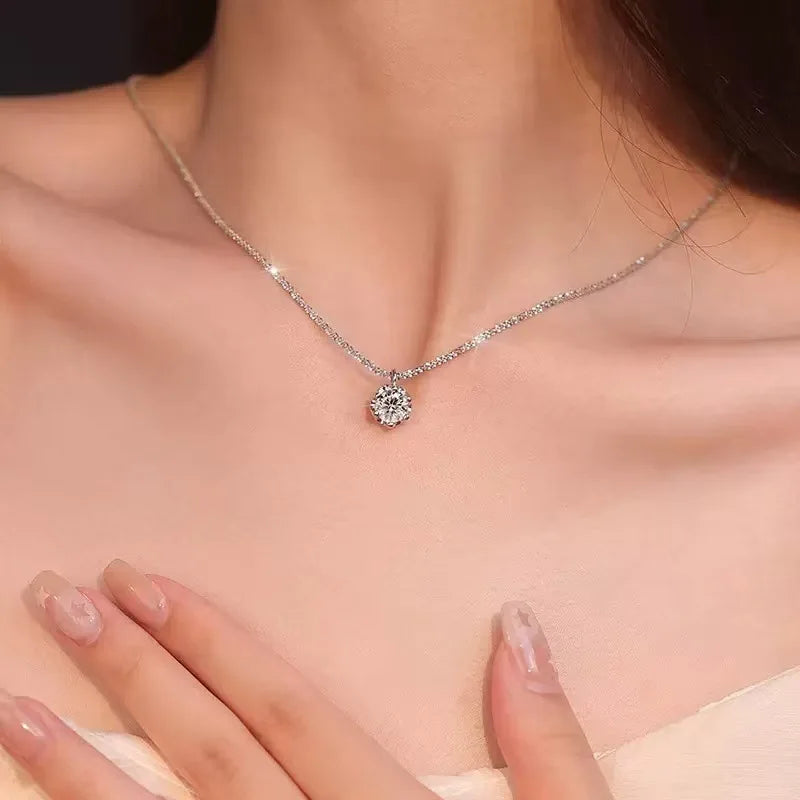 925 Sterling Silver Zircon Pendant Necklace