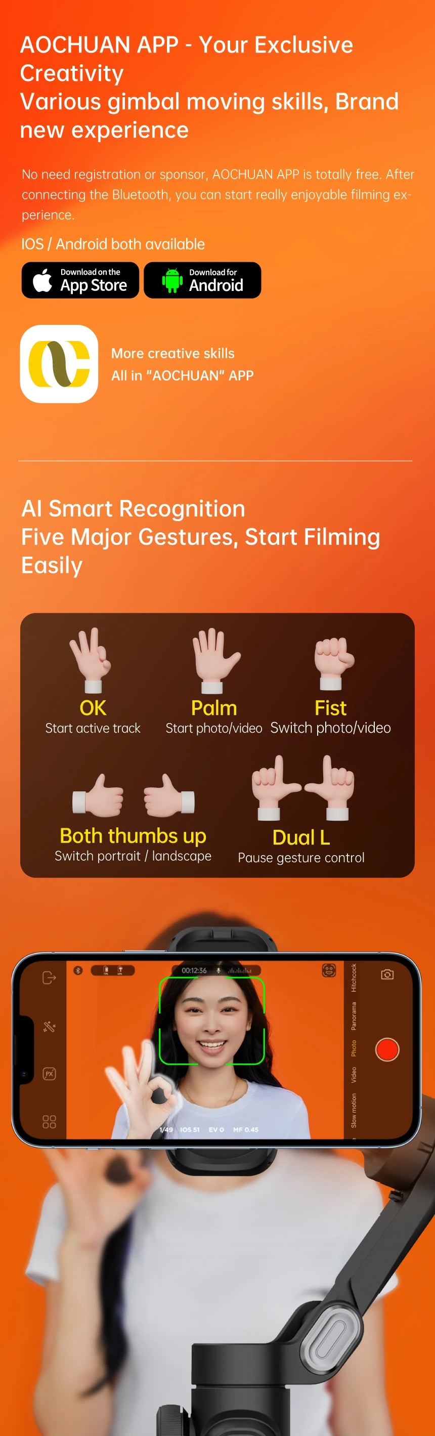 AOCHUAN Smart XE 3-Axis Smartphone Gimbal