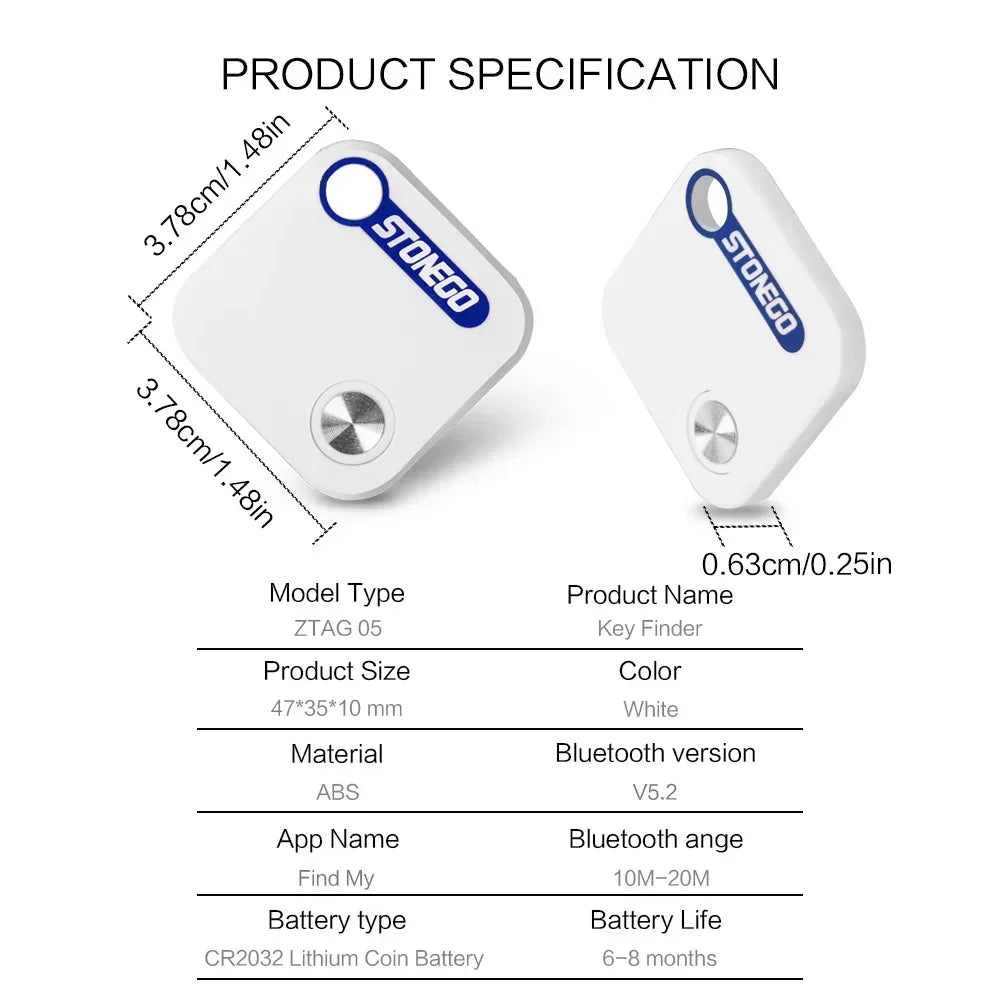 "Mini Bluetooth GPS Tracker - Waterproof Anti-Lost Tag for Pets, Keys & Bags"